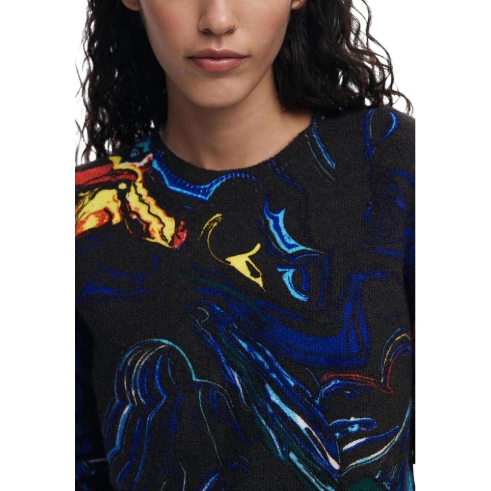 Desigual Black Marabou Sweatshirt - Luxe Nova