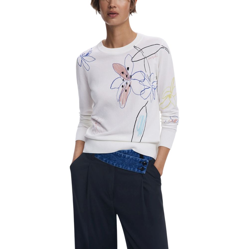 Desigual Cream Viscose Sweatshirt - Luxe Nova