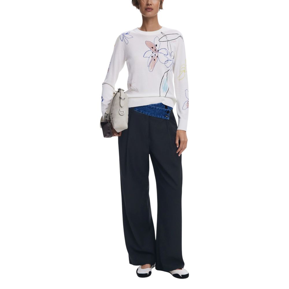 Desigual Cream Viscose Sweatshirt - Luxe Nova
