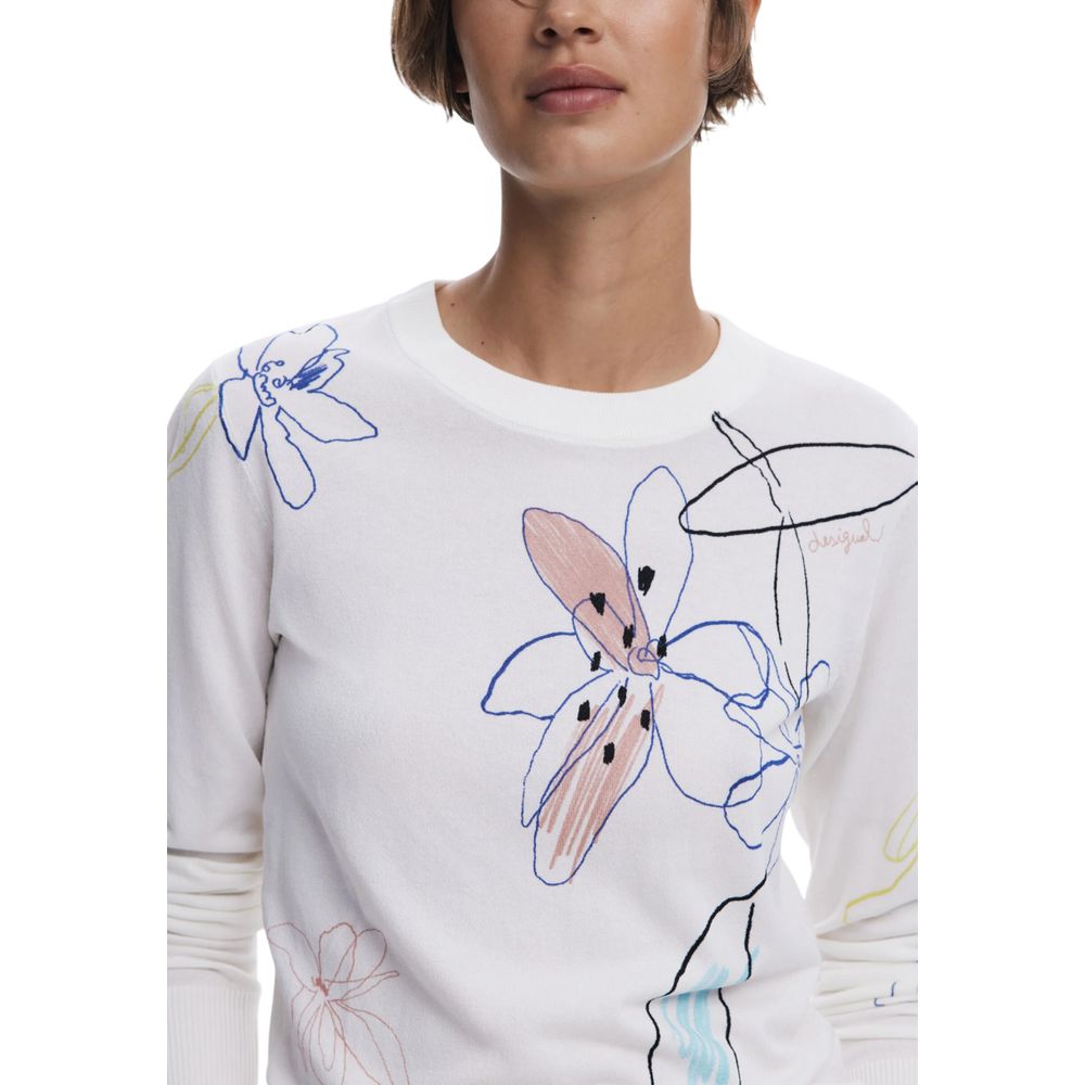 Desigual Cream Viscose Sweatshirt - Luxe Nova