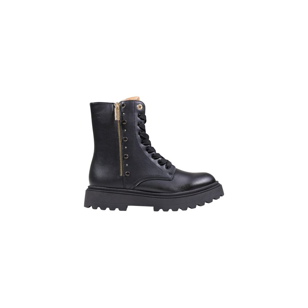 Alviero Martini Prima Classe Black Polyethylene Lace-Up Boots - Luxe Nova