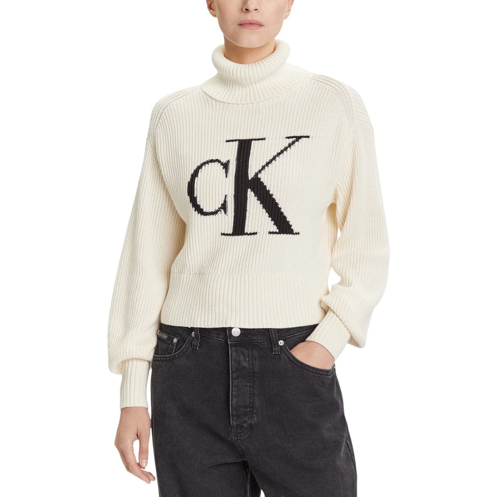 Calvin Klein Jeans Beige Cotton Sweatshirt - Luxe Nova