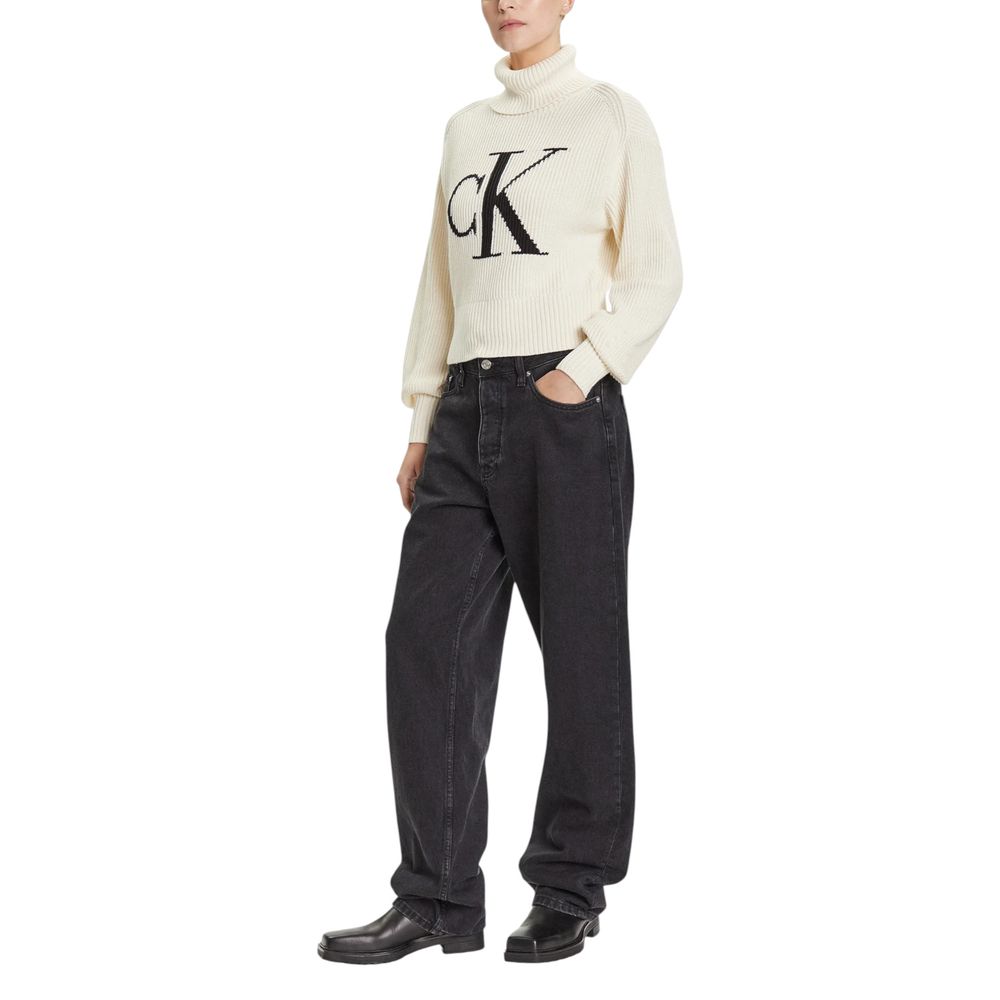 Calvin Klein Jeans Beige Cotton Sweatshirt - Luxe Nova