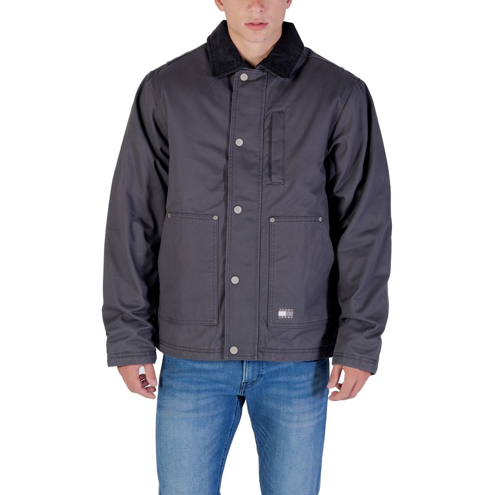 Tommy Hilfiger Jeans Gray Recycled Cotton Denim Jacket - Luxe Nova