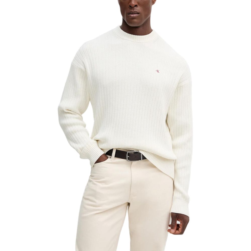 Calvin Klein Jeans Cream Cotton Sweatshirt - Luxe Nova