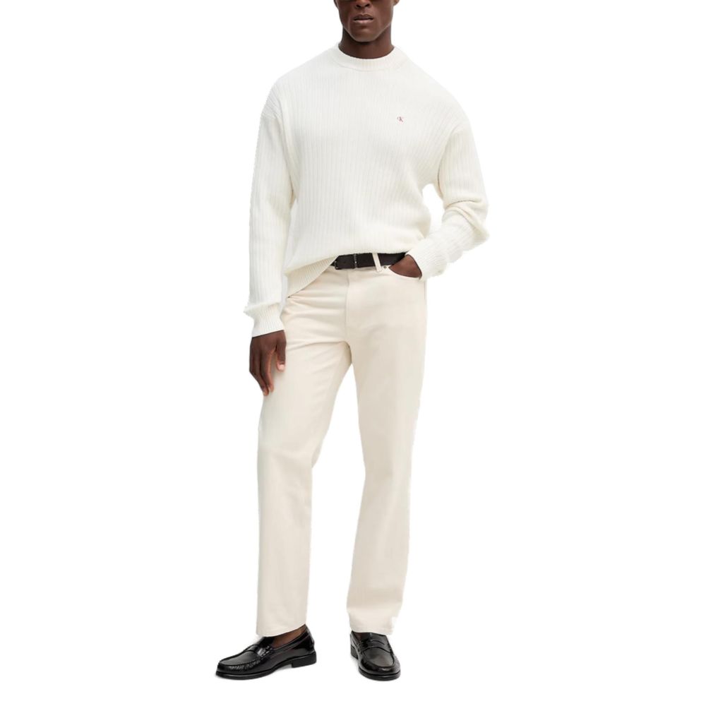 Calvin Klein Jeans Cream Cotton Sweatshirt - Luxe Nova
