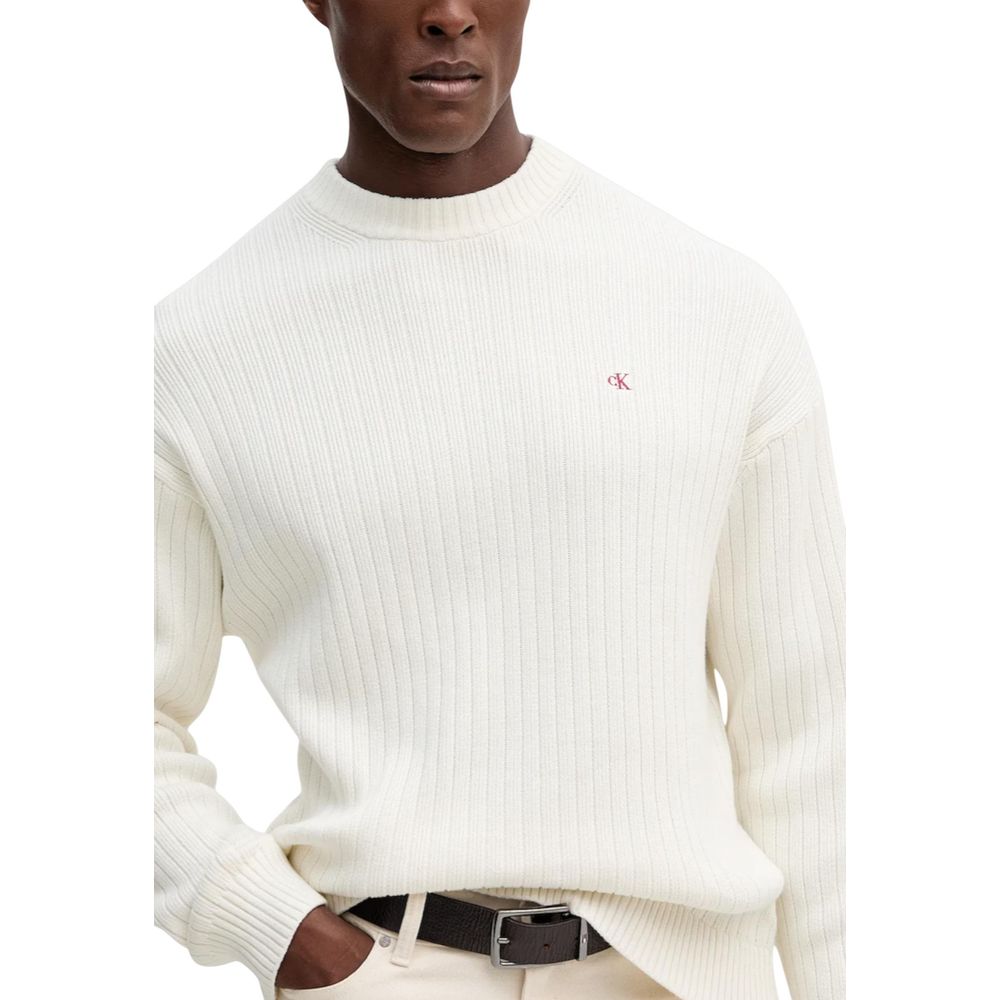 Calvin Klein Jeans Cream Cotton Sweatshirt - Luxe Nova