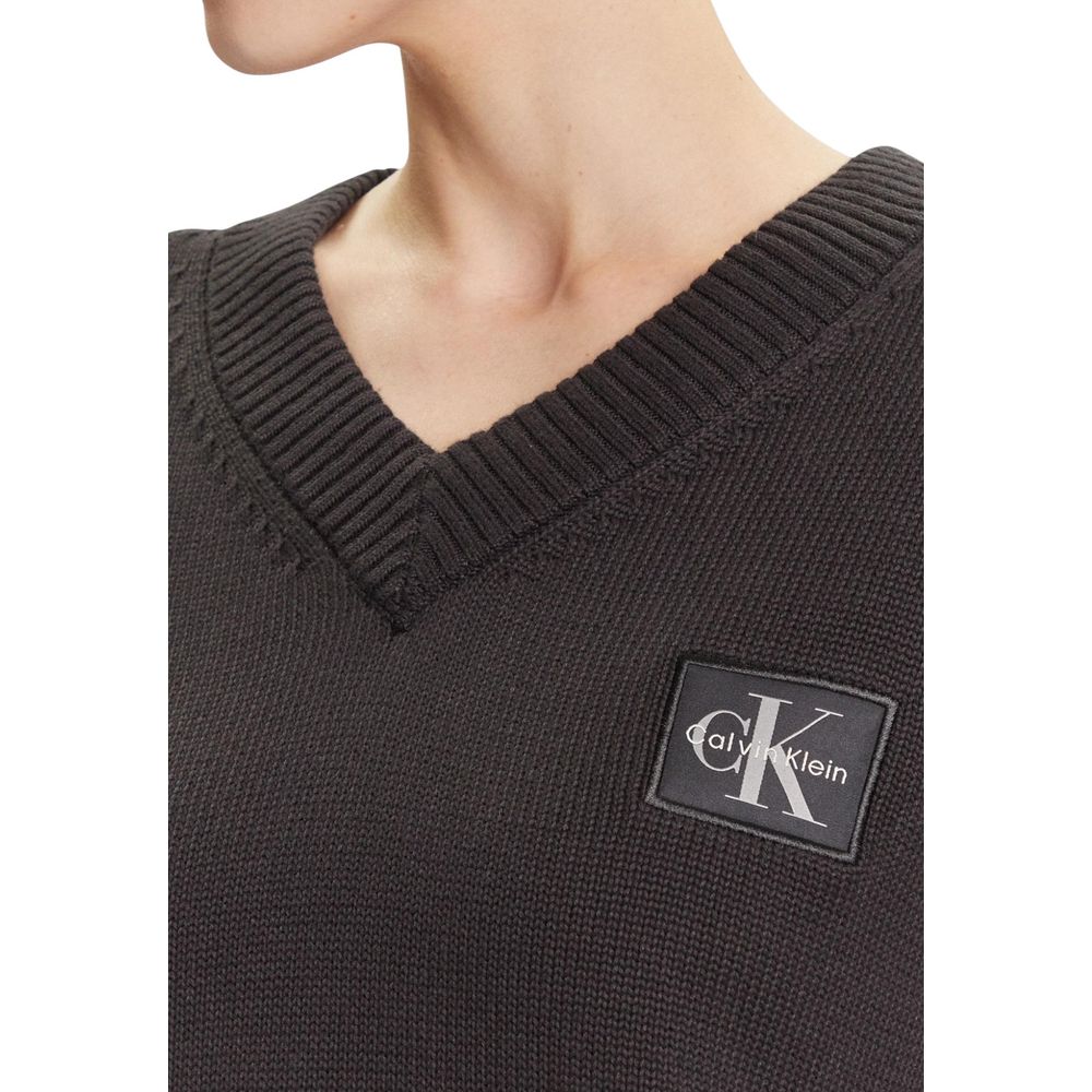 Calvin Klein Jeans Black Cotton Sweatshirt - Luxe Nova