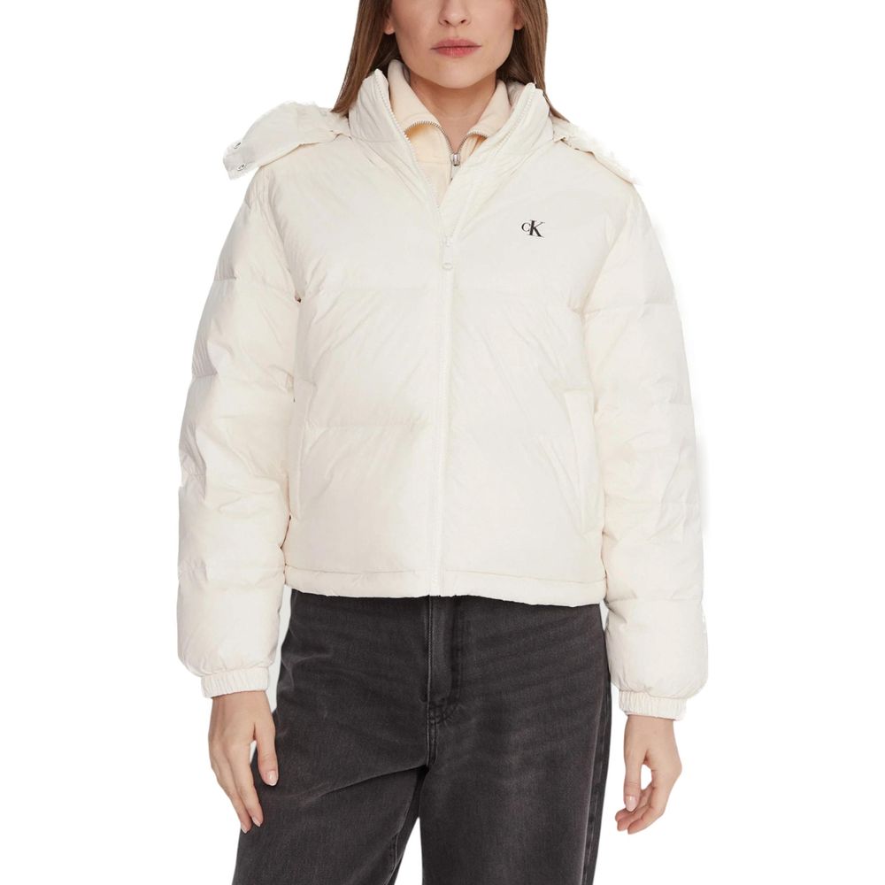 Calvin Klein Jeans Cream Polyamide Coat - Luxe Nova