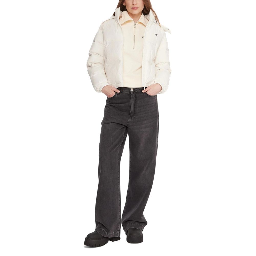 Calvin Klein Jeans Cream Polyamide Coat - Luxe Nova