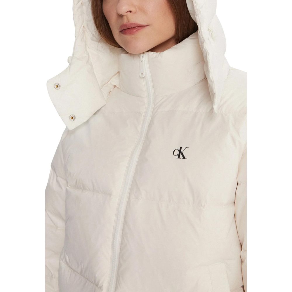 Calvin Klein Jeans Cream Polyamide Coat - Luxe Nova
