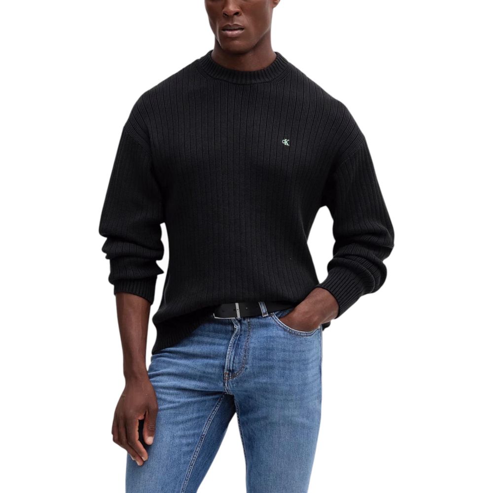 Calvin Klein Jeans Black Cotton Sweatshirt - Luxe Nova