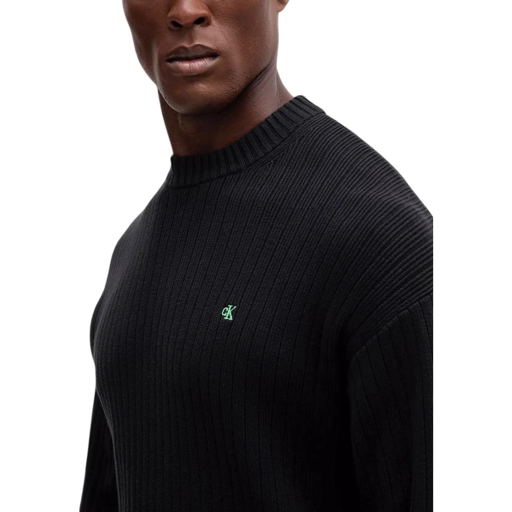 Calvin Klein Jeans Black Cotton Sweatshirt - Luxe Nova