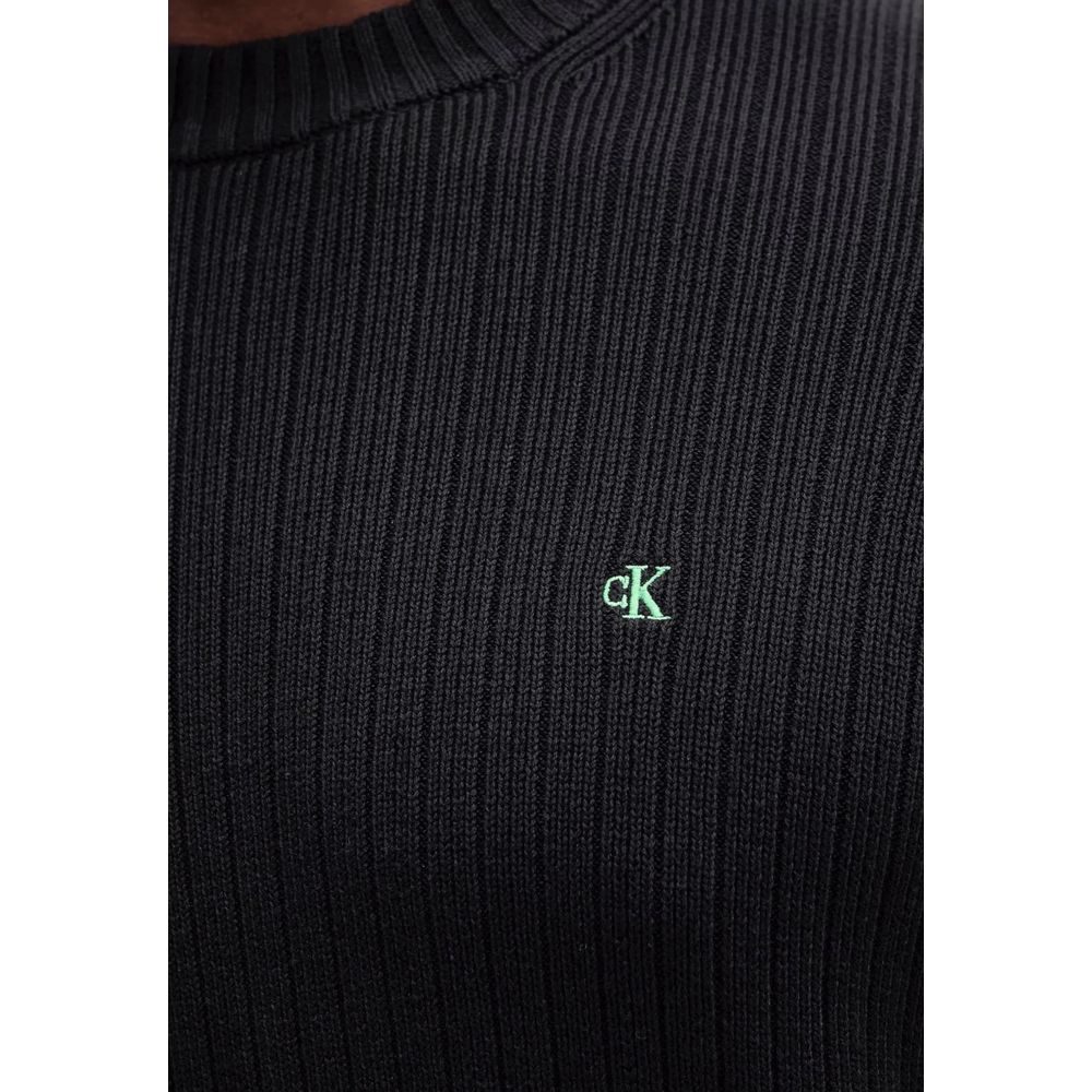 Calvin Klein Jeans Black Cotton Sweatshirt - Luxe Nova