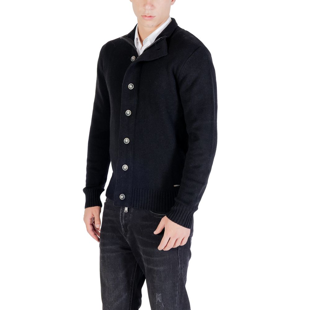 Gianni Lupo Black Marabou Sweatshirt - Luxe Nova