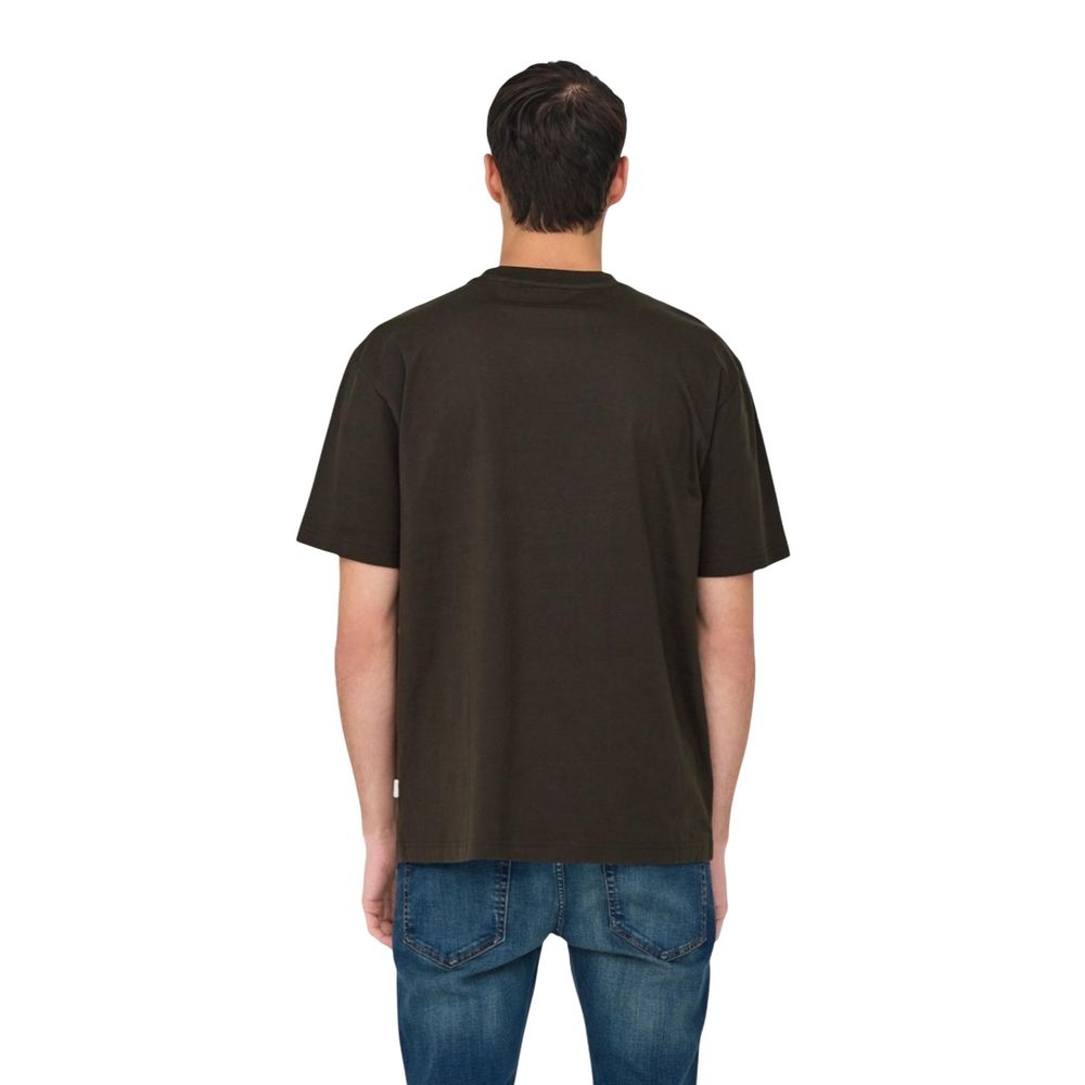 Only & Sons Brown Organic Cotton T-Shirt - Luxe Nova