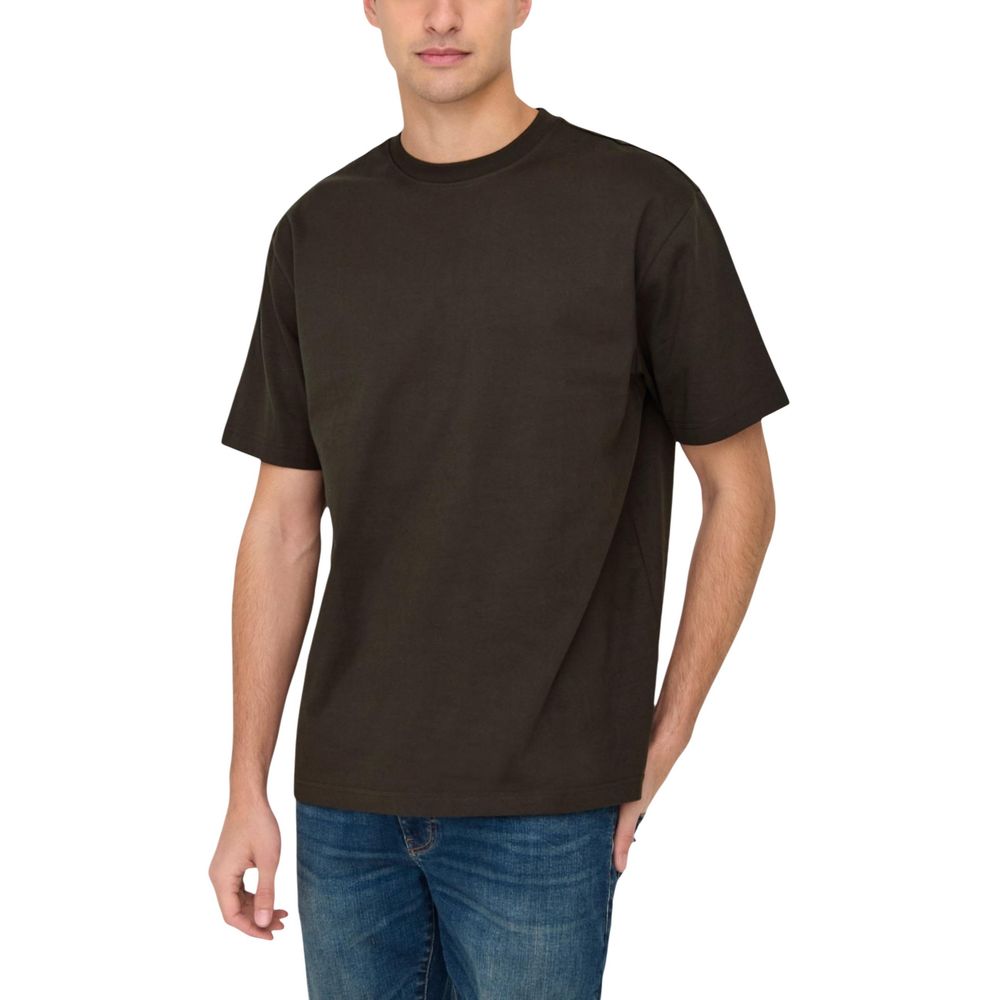 Only & Sons Brown Organic Cotton T-Shirt - Luxe Nova