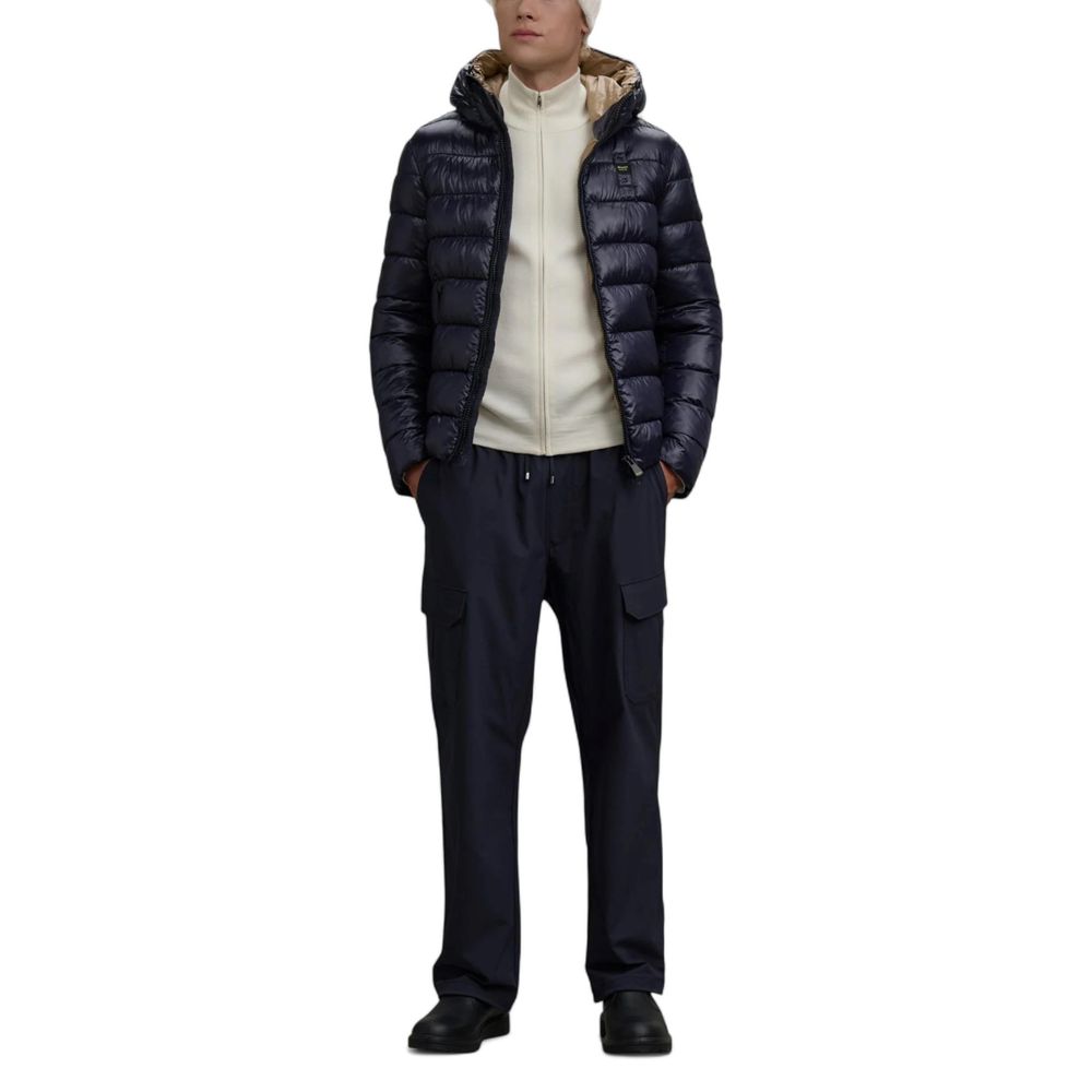 Blauer Blue Polyester Coat - Luxe Nova