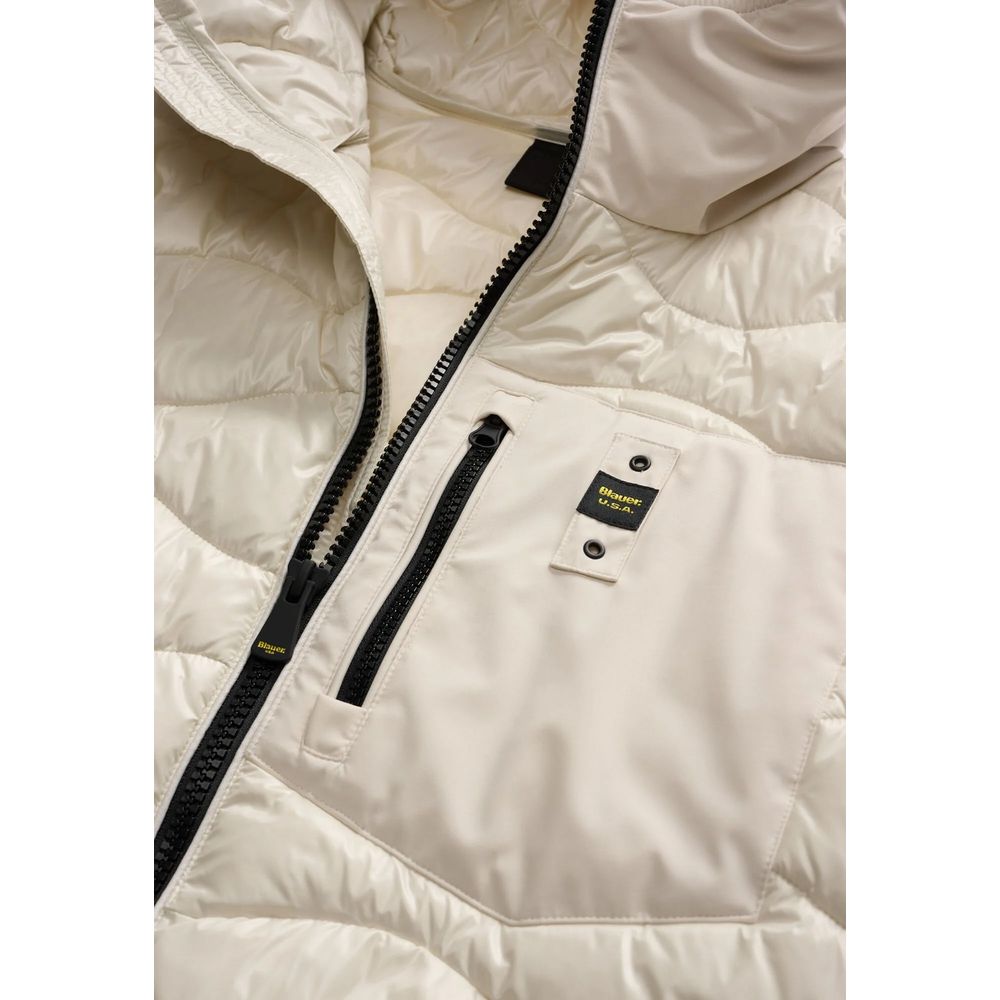 Blauer White Polyamide Shell Jacket - Luxe Nova