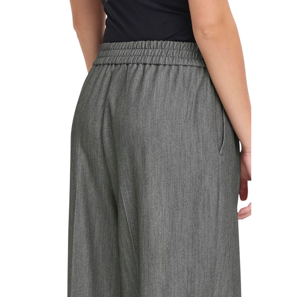 ICHI Gray Polyester Casual Pants - Luxe Nova