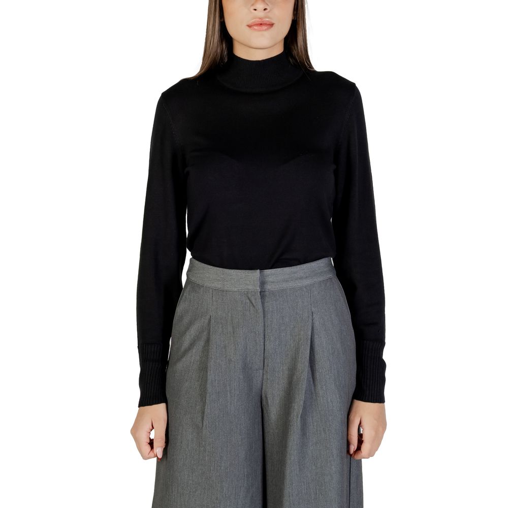 ICHI Black Viscose Turtleneck - Luxe Nova