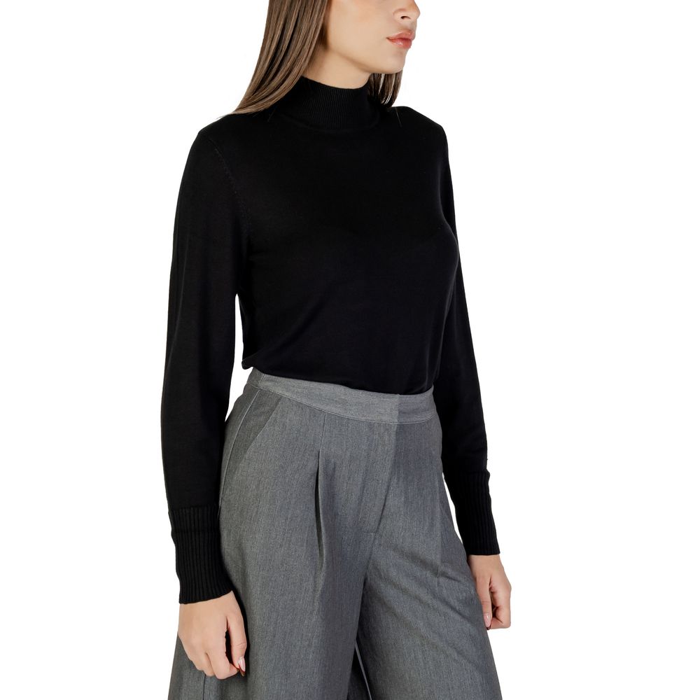 ICHI Black Viscose Turtleneck - Luxe Nova