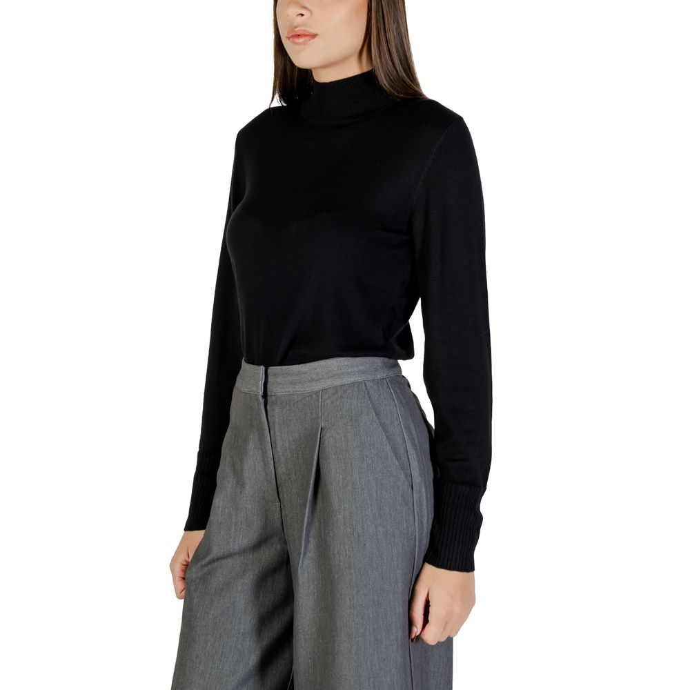 ICHI Black Viscose Turtleneck - Luxe Nova