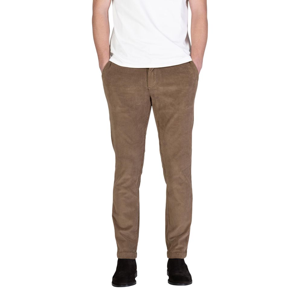 Borghese Brown Cotton Casual Pants - Luxe Nova
