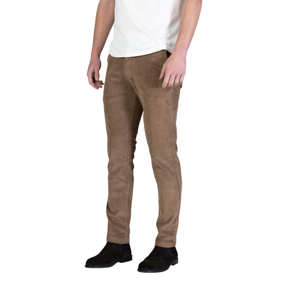 Borghese Brown Cotton Casual Pants - Luxe Nova