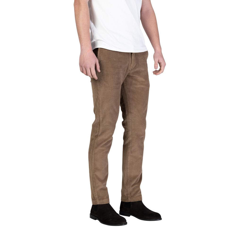 Borghese Brown Cotton Casual Pants - Luxe Nova