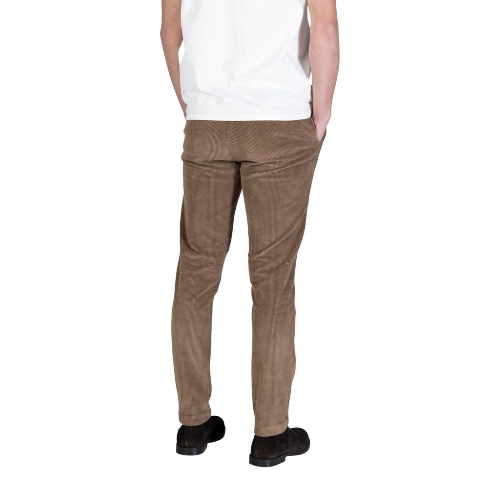 Borghese Brown Cotton Casual Pants - Luxe Nova
