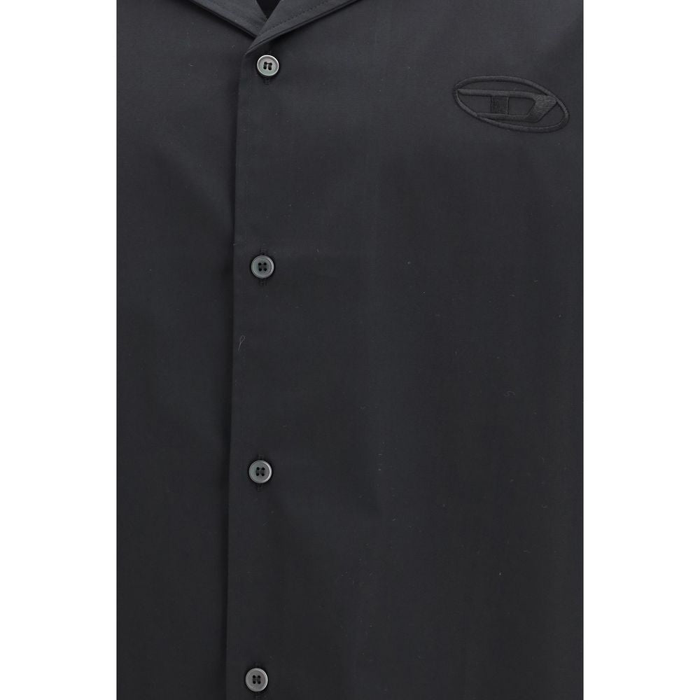 Diesel Black Cotton Shortsleeve Shirt - Luxe Nova
