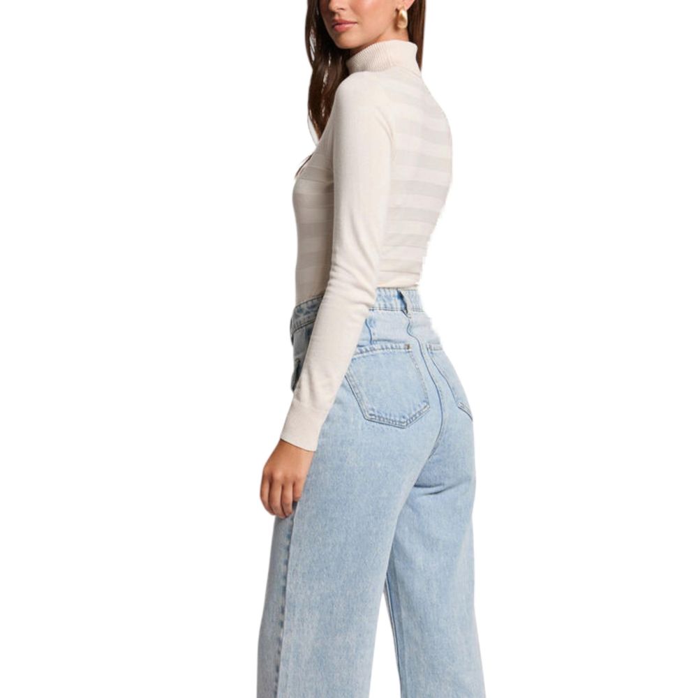 Morgan De Toi Beige Viscose Turtleneck - Luxe Nova