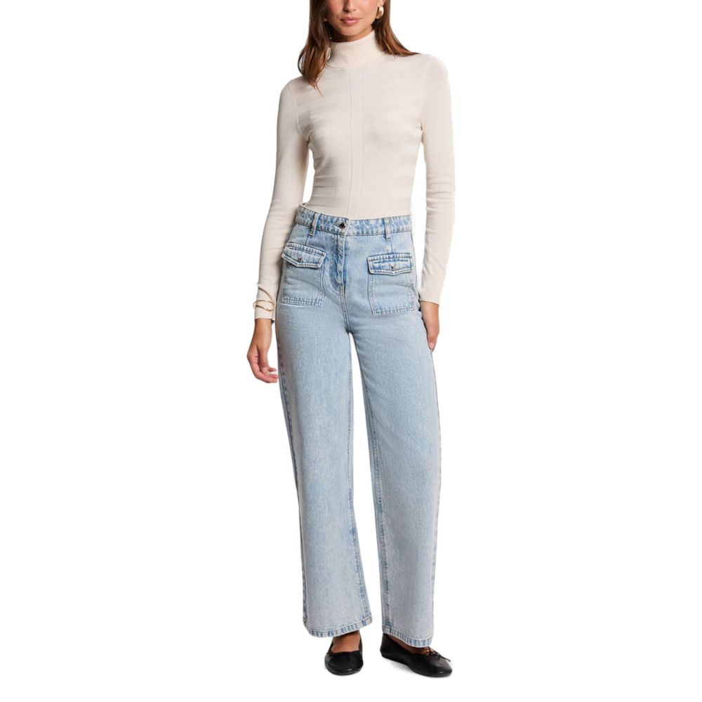 Morgan De Toi Beige Viscose Turtleneck - Luxe Nova