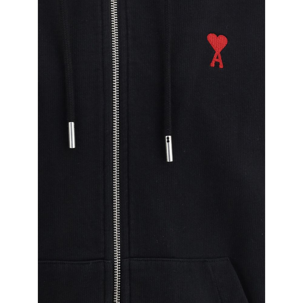 Ami Paris Black Cotton Sweatshirt - Luxe Nova