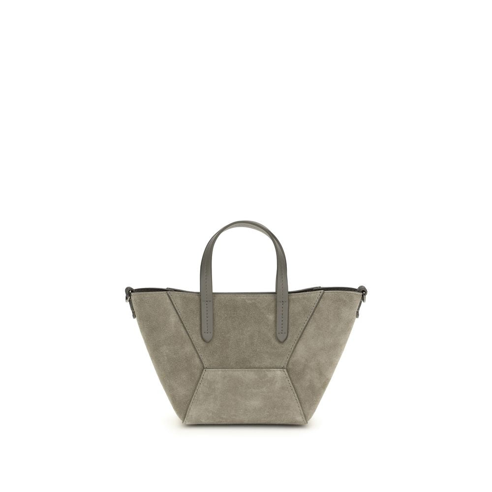 Brunello Cucinelli Brown Calf Leather Bos Taurus Shoulder Bag - Luxe Nova