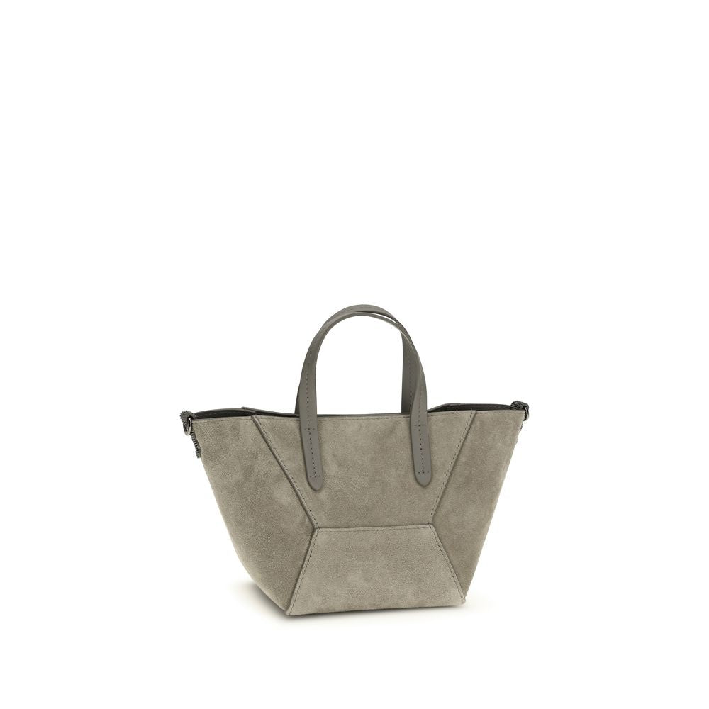 Brunello Cucinelli Brown Calf Leather Bos Taurus Shoulder Bag - Luxe Nova