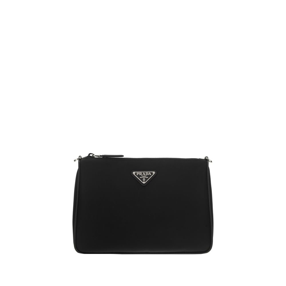 Prada Black Calf Leather Bos Taurus Shoulder Bag - Luxe Nova