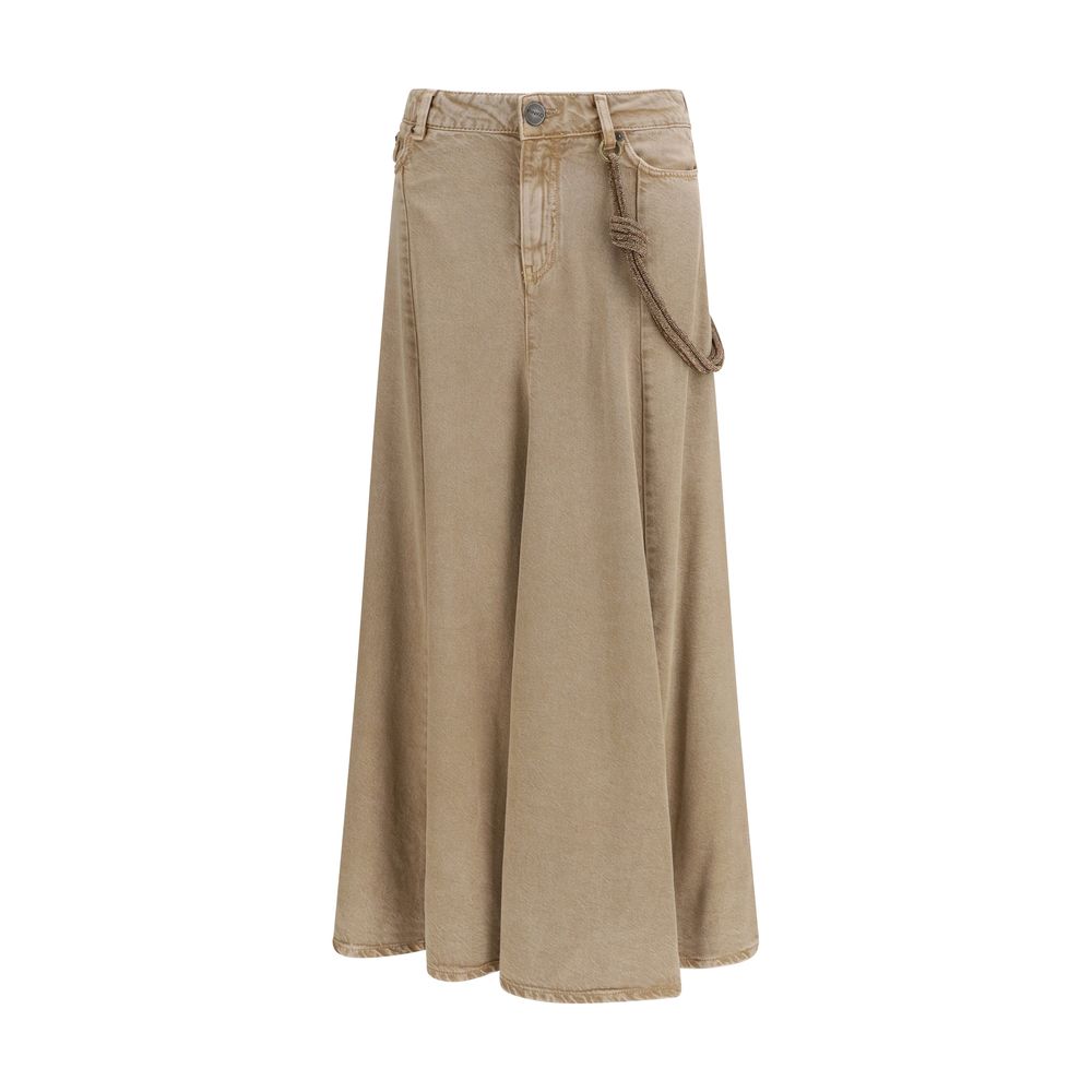 PINKO Beige Denim Skirt - Luxe Nova