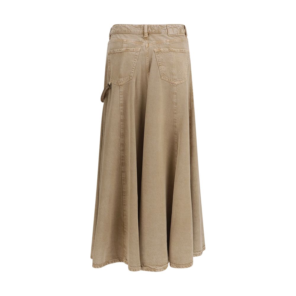 PINKO Beige Denim Skirt - Luxe Nova