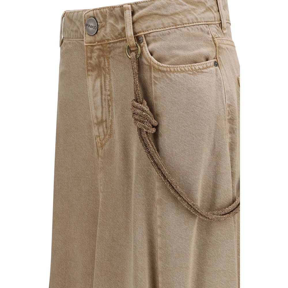 PINKO Beige Denim Skirt - Luxe Nova