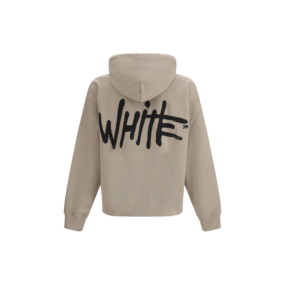 Off-White Beige Cotton Sweatshirt - Luxe Nova