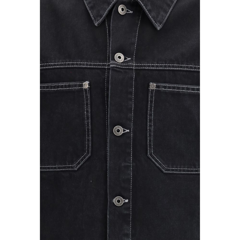 Off-White Black Cotton Denim Jacket - Luxe Nova