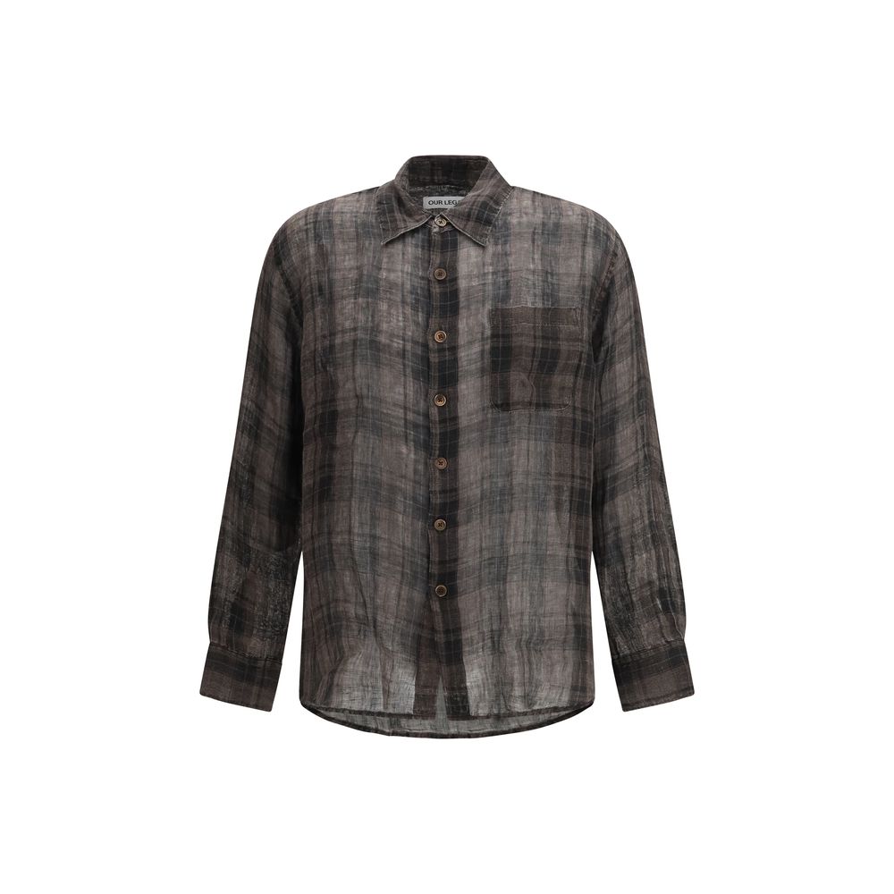 Our Legacy Brown Linen Pattern Shirt - Luxe Nova
