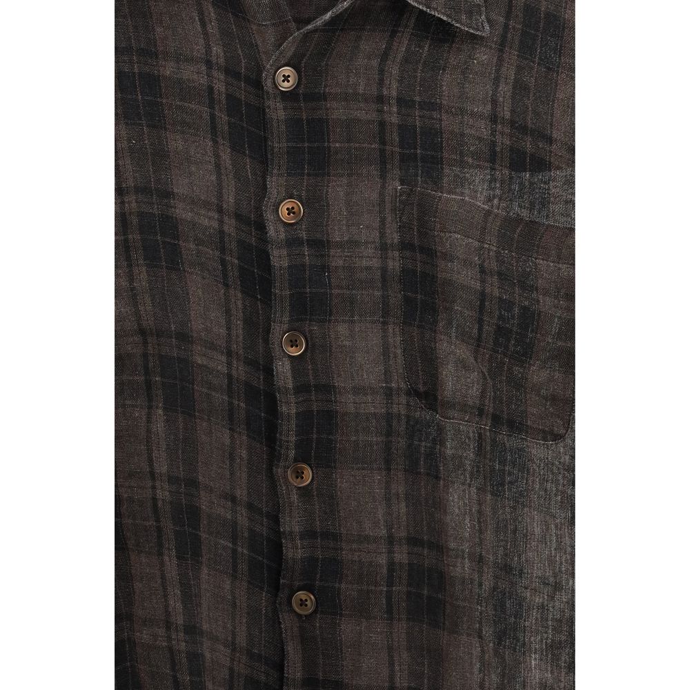 Our Legacy Brown Linen Pattern Shirt - Luxe Nova