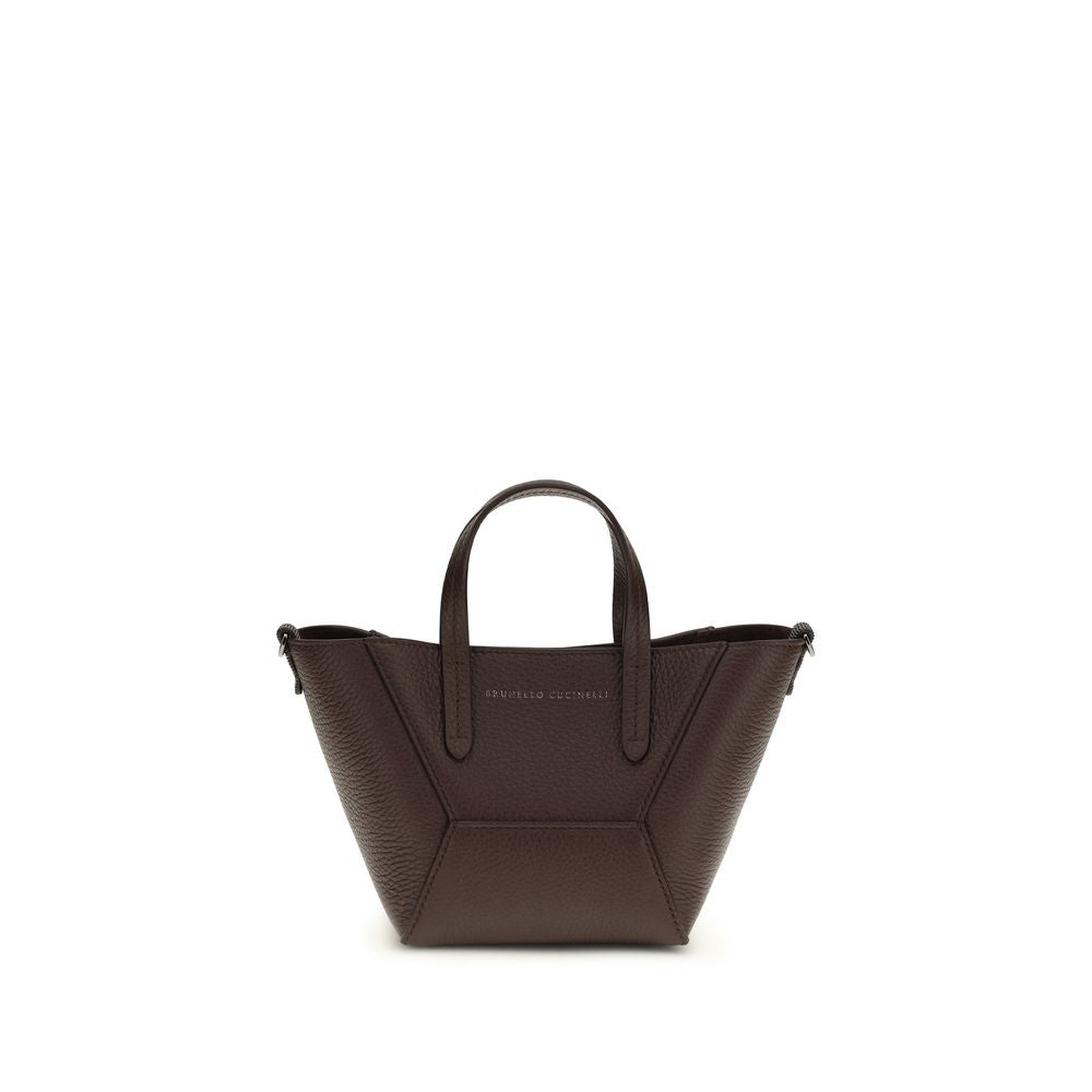 Brunello Cucinelli Bordeaux Calf Leather Bos Taurus Shoulder Bag - Luxe Nova