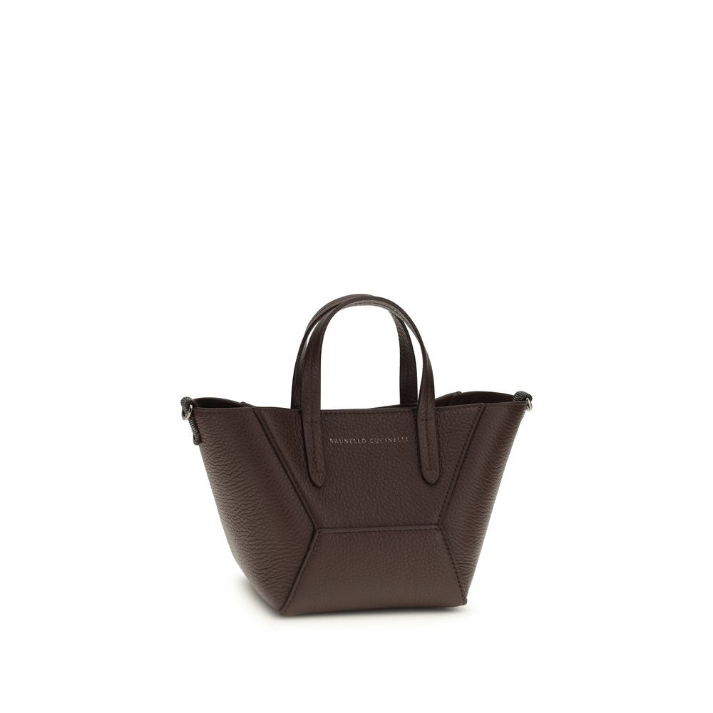 Brunello Cucinelli Bordeaux Calf Leather Bos Taurus Shoulder Bag - Luxe Nova