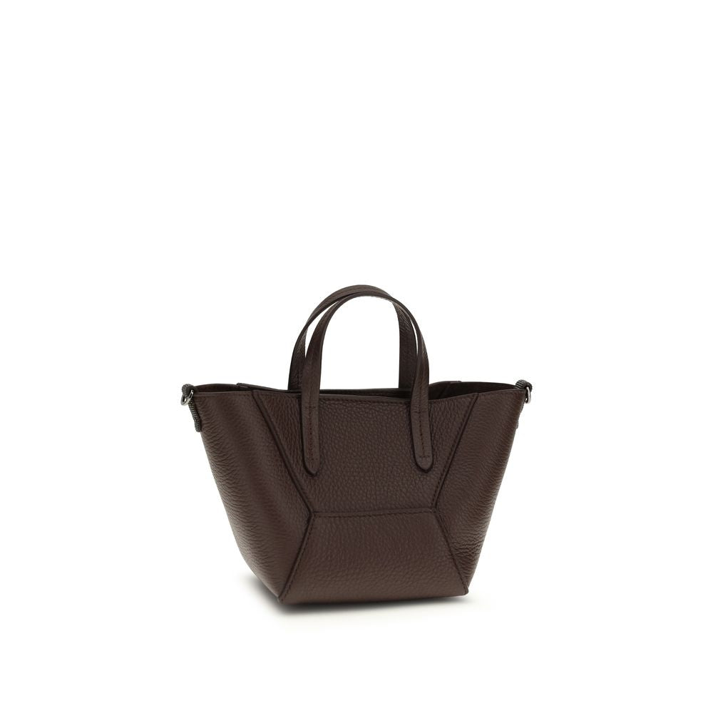 Brunello Cucinelli Bordeaux Calf Leather Bos Taurus Shoulder Bag - Luxe Nova