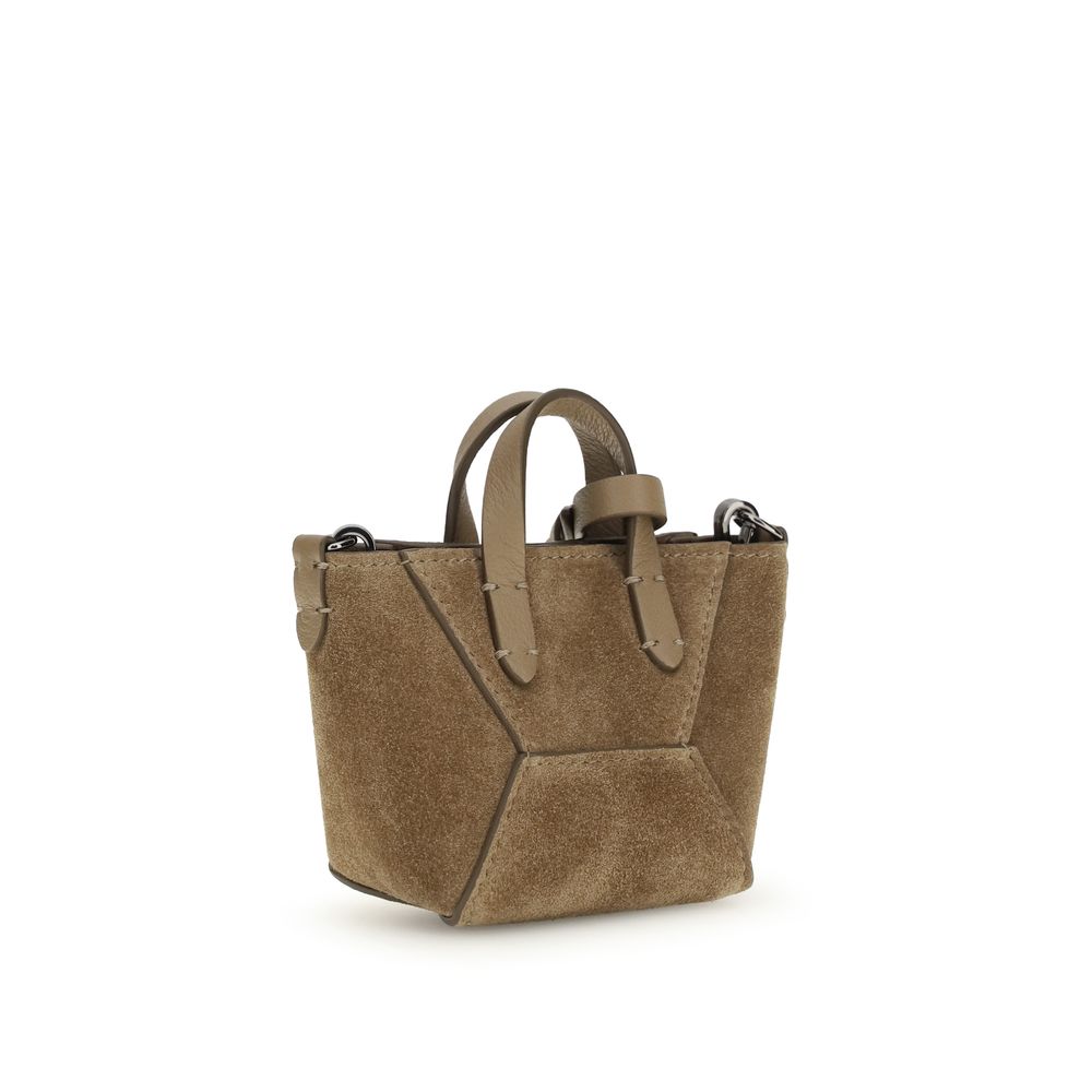 Brunello Cucinelli Brown Calf Leather Bos Taurus Shoulder Bag - Luxe Nova