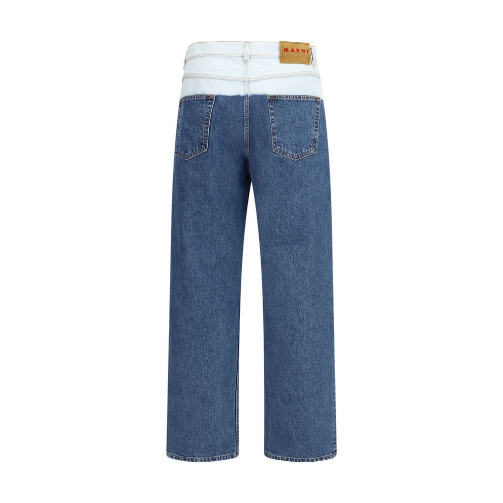 Marni Blue Cotton Straight-Leg Jeans - Luxe Nova